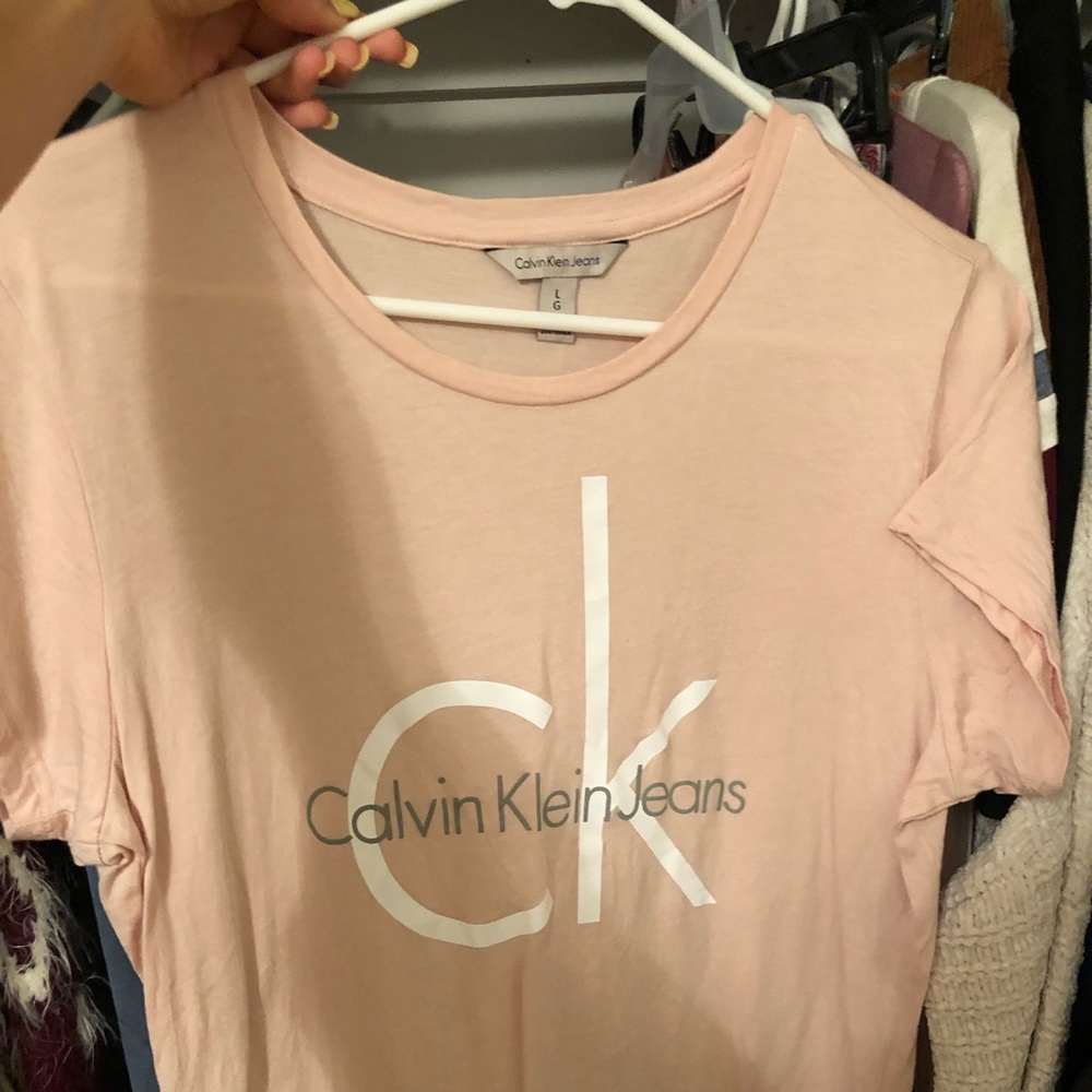 Calvin Klein baby pink logo T-shirt
